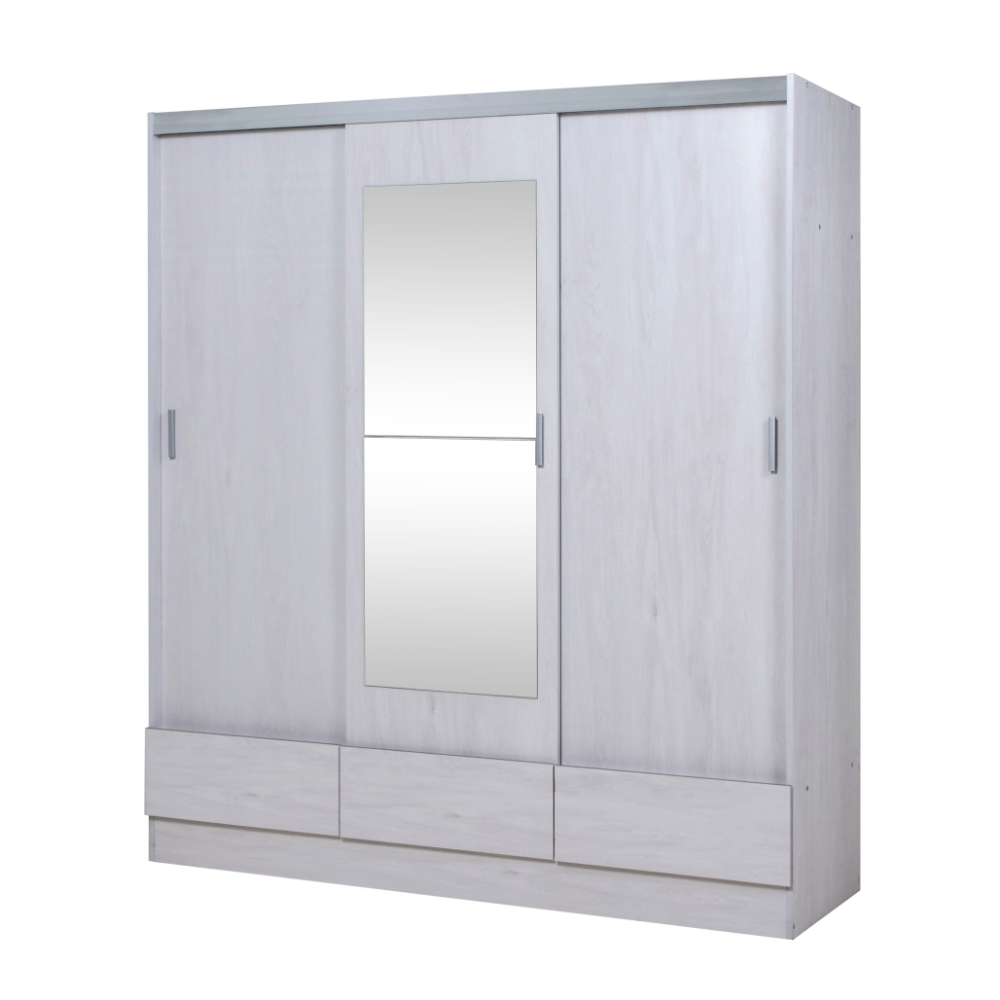 Placard Tana Plus 3 Puertas Corredizas Con Espejo Nevada