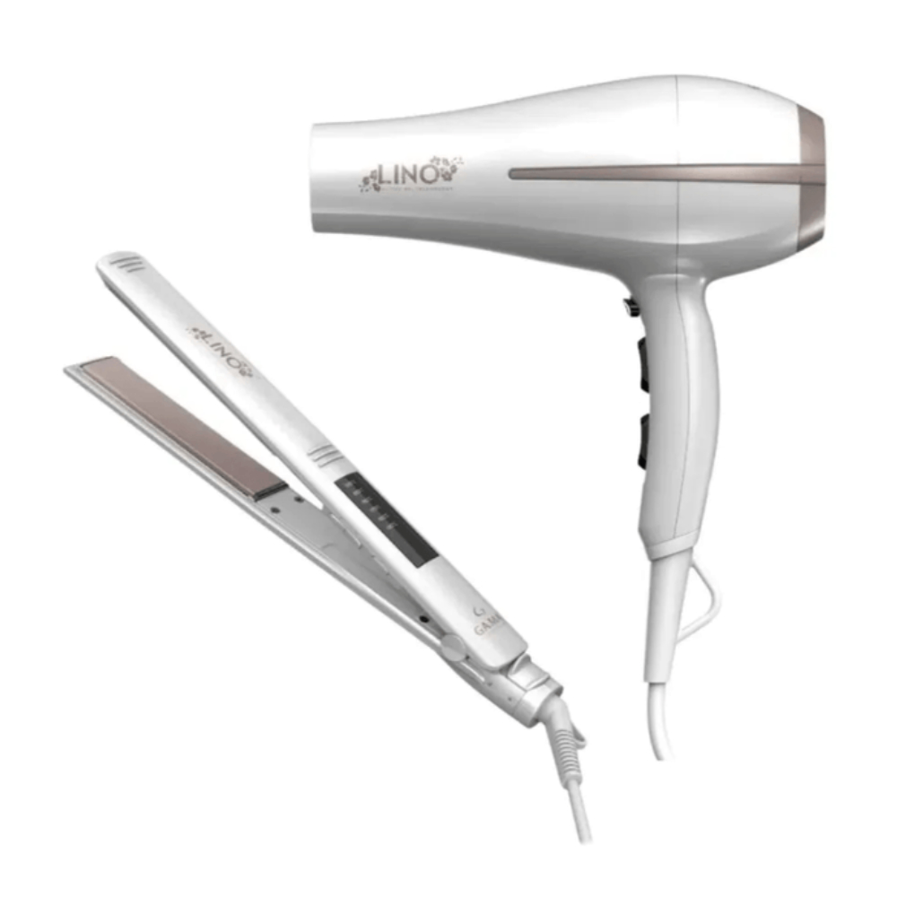 Pack Gama Secador Bora + Planchita Elegance Led Lino 